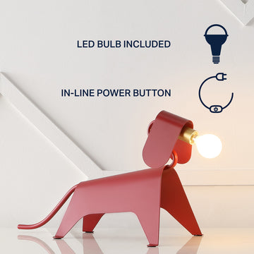 Rover 10" Modern Industrial Iron Canine LED Kids' Lamp - JONATHAN Y